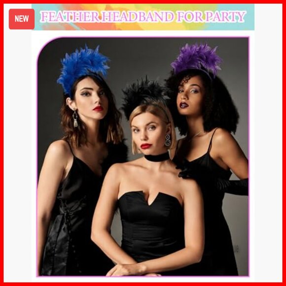 12-Piece Feather Fascinator Headbands for Women, Lightweight & Handmade main image 4